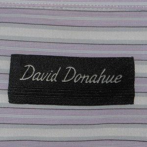 David Donahue colorful stripes French cuff dress shirt. Size 16